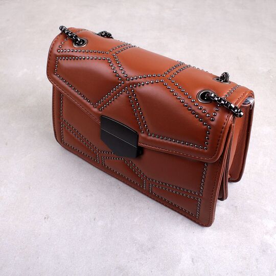 Женская сумка клатч, коричневая П2285