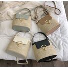 Жіноча солом'яна сумка, зелена П2291