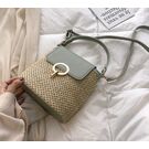 Жіноча солом'яна сумка, зелена П2291