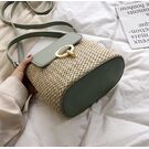 Жіноча солом'яна сумка, зелена П2291