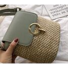 Жіноча солом'яна сумка, зелена П2291