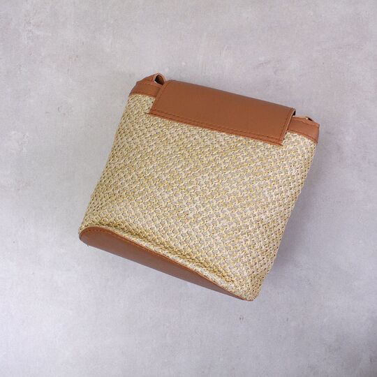 Жіноча солом'яна сумка, коричнева П2292