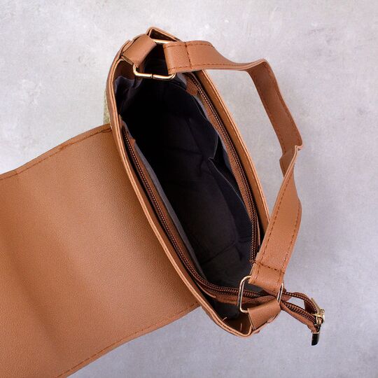 Жіноча солом'яна сумка, коричнева П2292