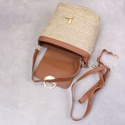 Женская соломенная сумка, коричневая П2292