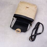 Женская соломенная сумка, черная П2293