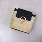 Жіноча солом'яна сумка, чорна П2293