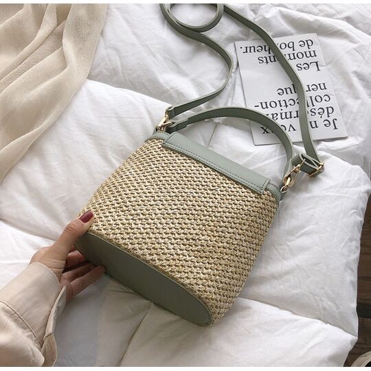 Жіноча солом'яна сумка, бежева П2294