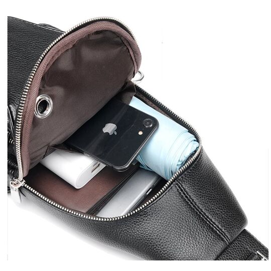 Мужская сумка слинг, черная П2354