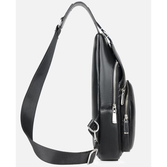 Мужская сумка слинг, черная П2354