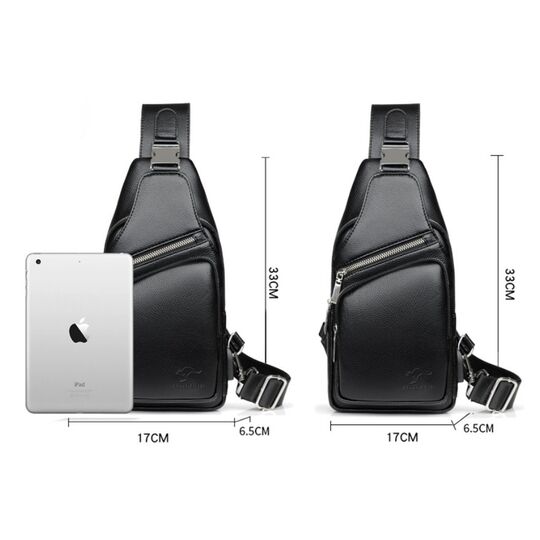 Мужская сумка слинг, черная П2354