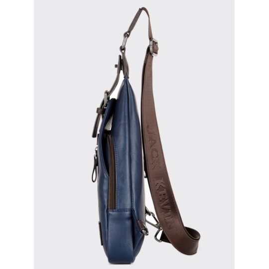 Мужская сумка слинг + портмоне, синяя П2356