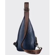 Мужская сумка слинг + портмоне, синяя П2356