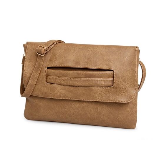 Женская сумка клатч, коричневая П2374