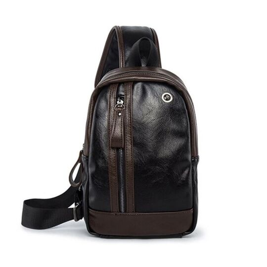 Мужская сумка слинг, черная П2407