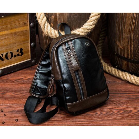 Мужская сумка слинг, черная П2407