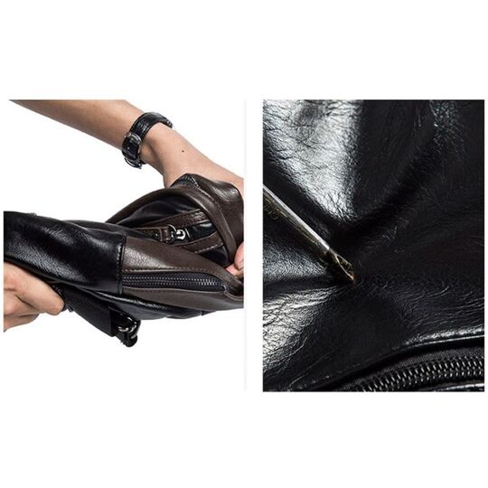 Мужская сумка слинг, черная П2407