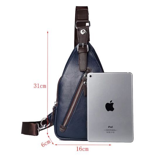 Мужская сумка слинг, черная П2408