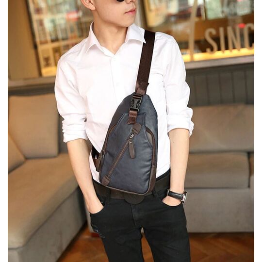 Чоловіча сумка слінг, коричнева П2409