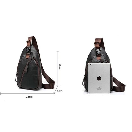 Чоловіча сумка слінг, коричнева П2409