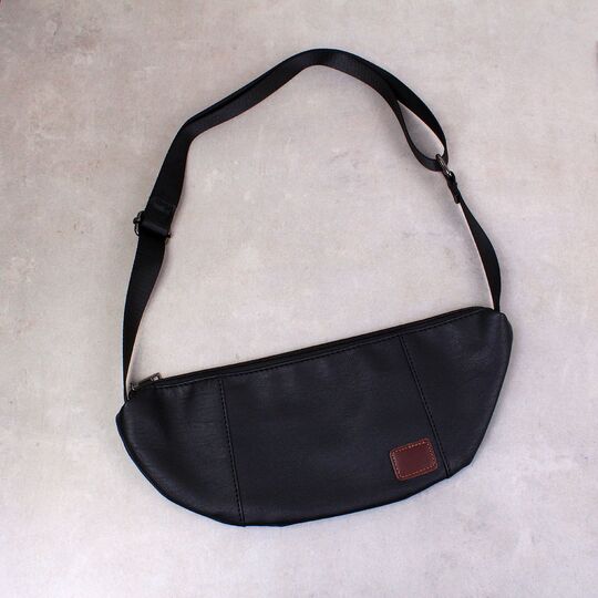 Мужская сумка поясная, бананка, черная П2412