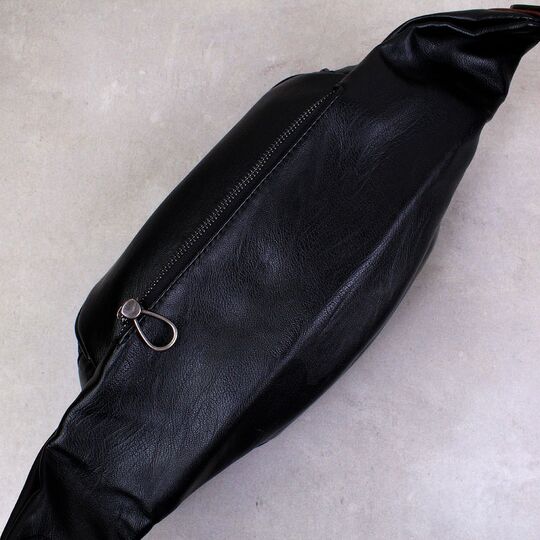 Мужская сумка поясная, бананка, черная 2412