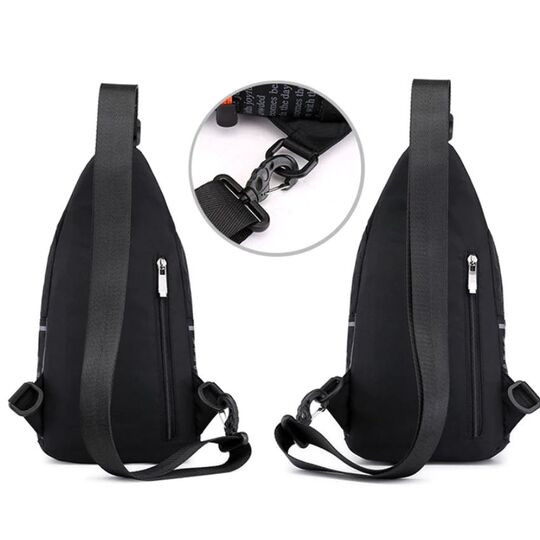 Мужская сумка на плечо, черная П2421