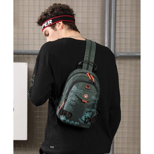 Мужская сумка-рюкзак, зеленая П2423