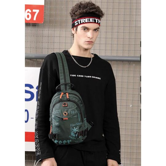 Мужская сумка-рюкзак, черная П2426