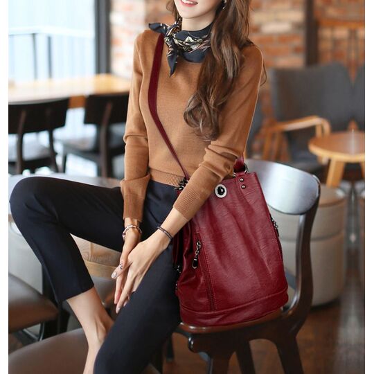 Женский рюкзак, красный П2430