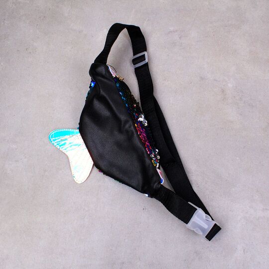 Детская сумка, бананка, черная П2479