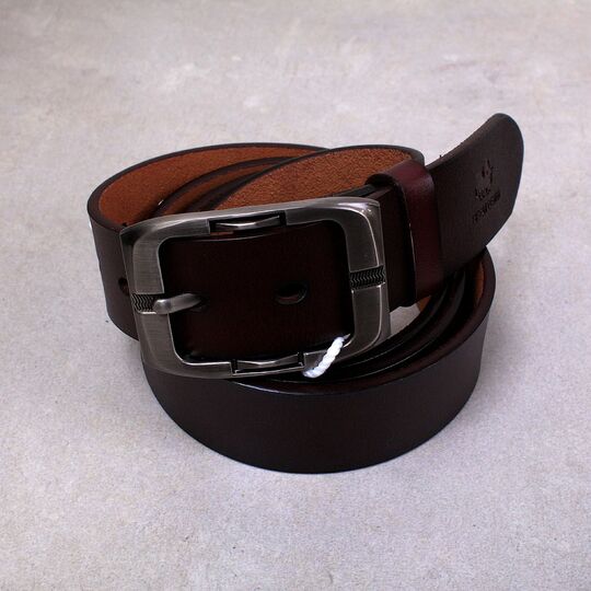 Мужской ремень BISON DENIM, коричневый П2752