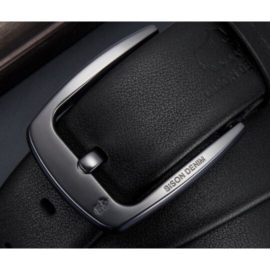 Мужской ремень BISON DENIM, черный П2754