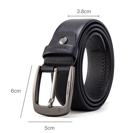 Мужской ремень BISON DENIM, черный П2754