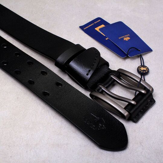 Мужской ремень BISON DENIM, черный П2755