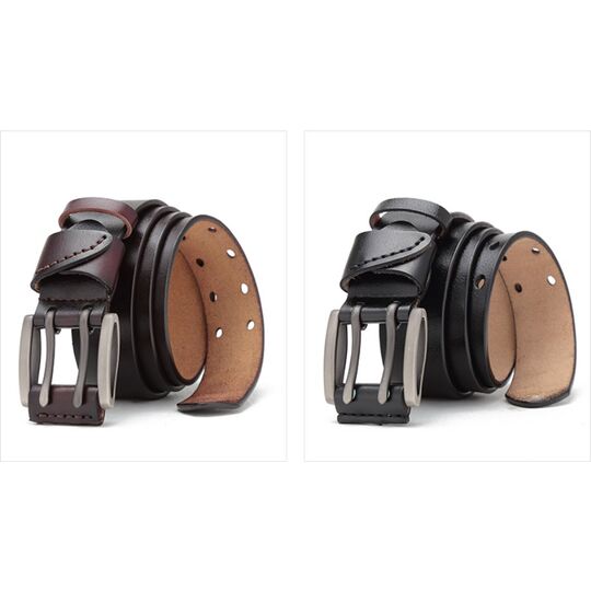 Мужской ремень BISON DENIM, коричневый П2753