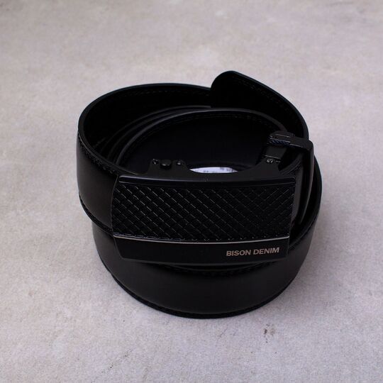 Мужской ремень BISON DENIM, черный П2474