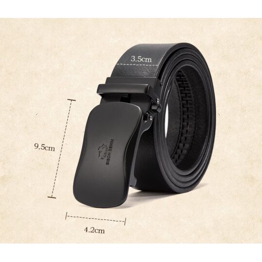 Чоловічий ремінь BISON DENIM, чорний П2475