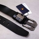 Чоловічий ремінь BISON DENIM, чорний П2689