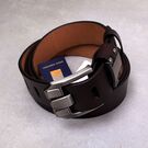 Чоловічий ремінь BISON DENIM, чорний П2689