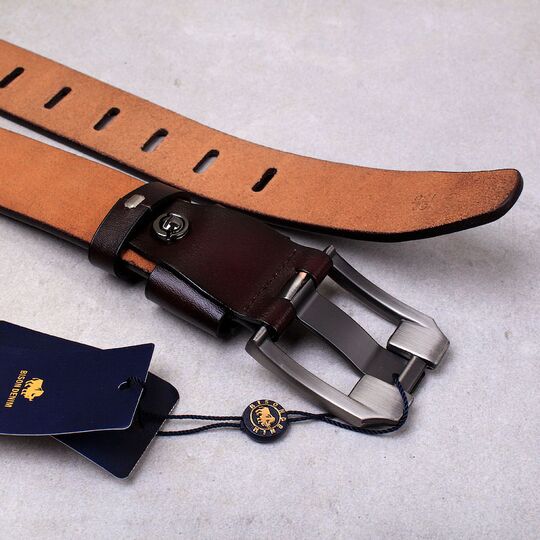 Мужской ремень BISON DENIM, коричневый П2690