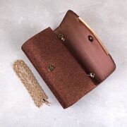 Женская сумка-клатч, коричневая П0156