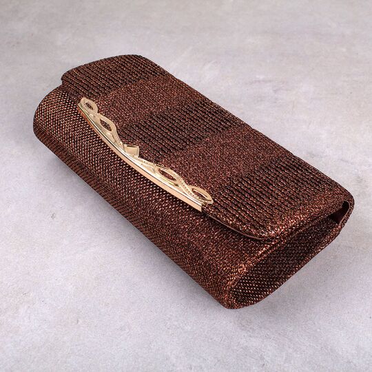 Жіноча сумка-клатч, коричнева П0156