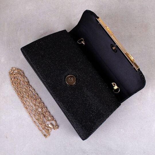 Женская сумка-клатч, черная П0158