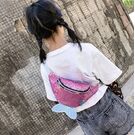 Детская бананка, сумка на пояс, розовая П2544