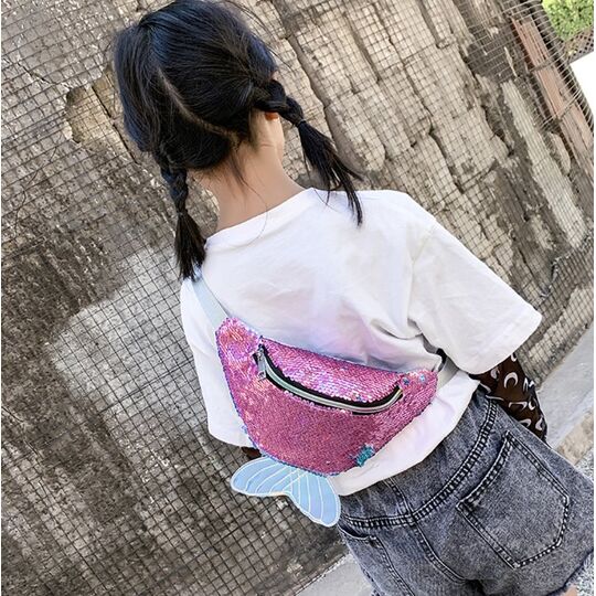 Детская бананка, сумка на пояс, розовая П2544