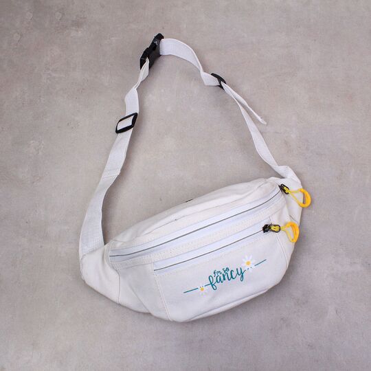 Женская бананка, сумка на пояс, белая П2547