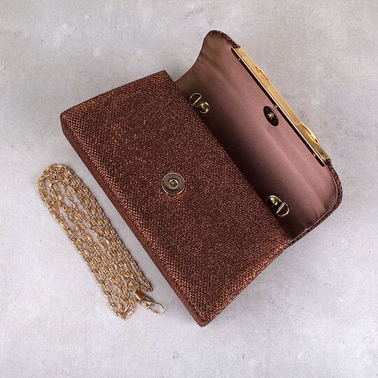 Жіноча сумка-клатч, коричнева П0162