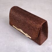 Женская сумка-клатч, коричневая П0162