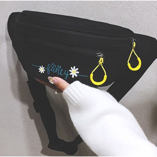 Жіноча бананка, сумка на пояс, чорна П2549