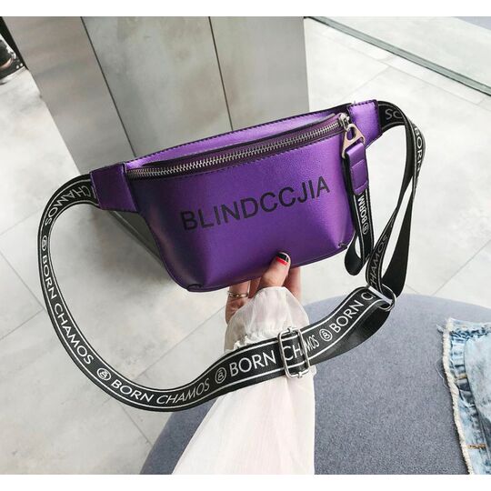 Женская бананка, сумка на пояс, фиолетовая П2551